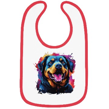 Discover Watercolor Colorful Rottweiler Bibs