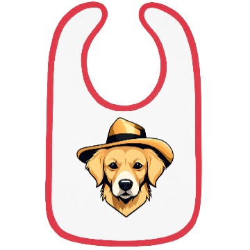 Discover Golden Retriever with Safari Hat Bibs