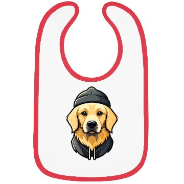 Discover Golden Retriever with cap Bibs