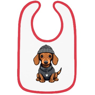 Discover Cute dachshund with hat and Bibs
