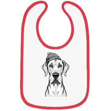 Discover Funny Great Dane with cap Bibs