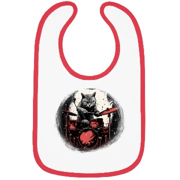 Discover Paws and Percussion Cat Drummer,cats lovers Bibs