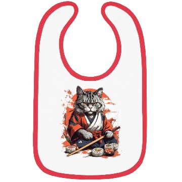 Discover Cat Samurai Sushi Bibs