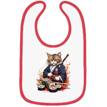 Discover Cat Samurai Sushi Bibs