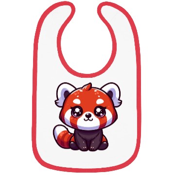 Discover Playful Red Panda Cartoon Bibs