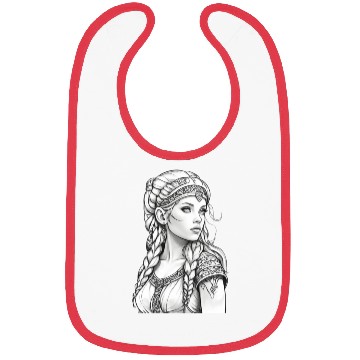 Discover Viking female hairstyles grayscale Bibs