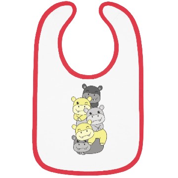 Discover Perigender Flag Pride Lgbtq Cute Hippo Stack Bibs