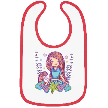 Discover Cute mermaid cartoon Bibs