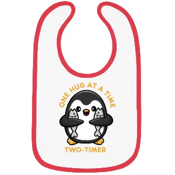 Discover Penguin Hug Fishes Two Timer Funny Bird Cheat Love Bibs