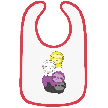 Discover Nonbinary Flag Pride Lgbtq Cute Sloth Pile Bibs