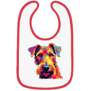 Discover Watercolor Colorful Airedale Terrier Bibs