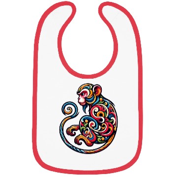 Discover Elegant Monkey Chinese Zodiac Artistic Bibs