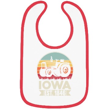Discover Iowa Vintage Tractor Farmer Gifts Bibs