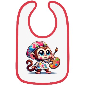 Discover Cute Monkey Artist Bibs