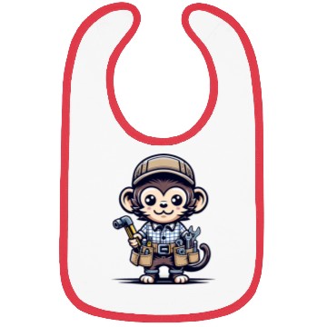 Discover Cute Monkey Craftsman Bibs