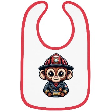 Discover Cute Monkey Firefighter Bibs