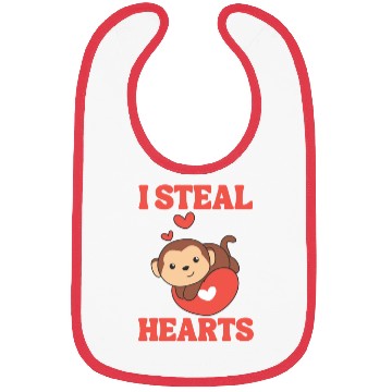 Discover Monkey For Valentine's Day I Steal Hearts Bibs