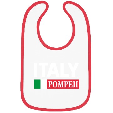 Discover Italy Flag Pompeii Conservation Volcanic Eruption Bibs