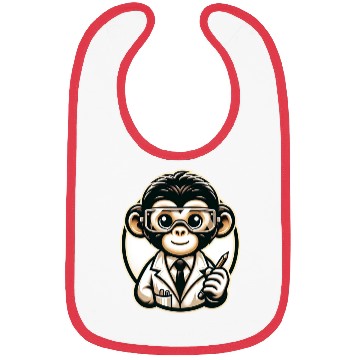 Discover Cute Monkey Scientist Bibs