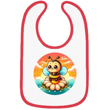 Discover cute kawaii bee on flower Bibs