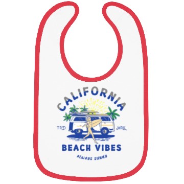 Discover California Beach Vibes Retro Camper Van Bibs