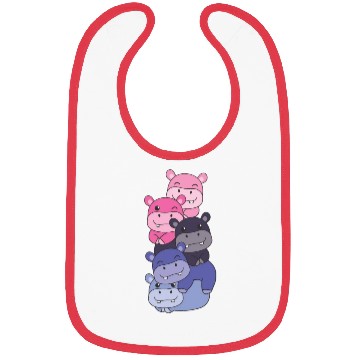 Discover Omnisexual Flag Pride Lgbtq Cute Hippo Stack Bibs