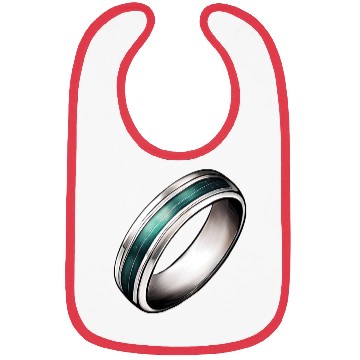 Discover Silver Ring With Green Inlay Jewelry Bibs