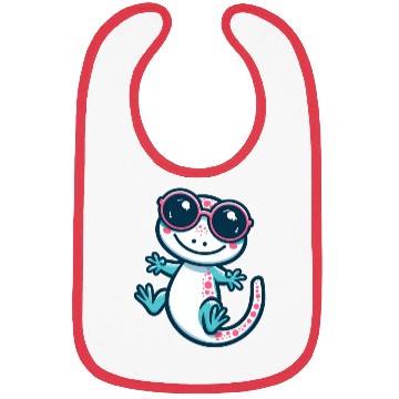 Discover Playful Lizard Cartoon Bibs