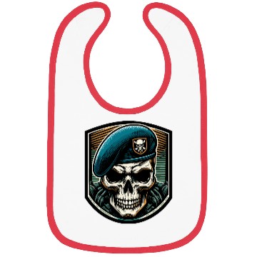 Discover Beret Skull Military Emblem Bibs