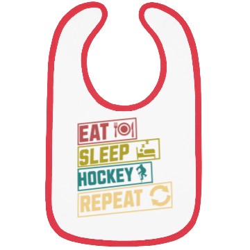 Discover Eat sleep hockey repeat hobby Bibs