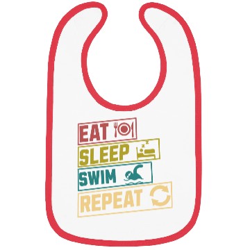 Discover Eat sleep swim repeat hobby Bibs