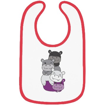 Discover Asexual Flag Pride Lgbtq Cute Hippo Bunch Bibs