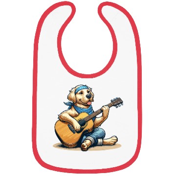 Discover Golden Retriever playing Guitar Bibs