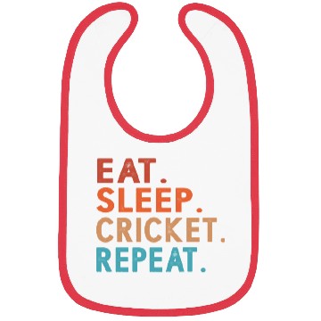 Discover Eat Sleep Cricket Repeat Funny Bibs