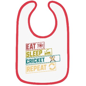 Discover Eat sleep cricket repeat hobby Bibs