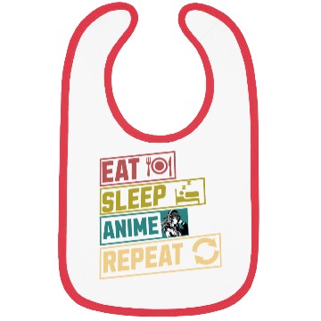 Discover Eat sleep anime repeat hobby Bibs