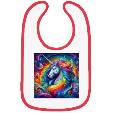 Discover Unicorn rainbow Bibs