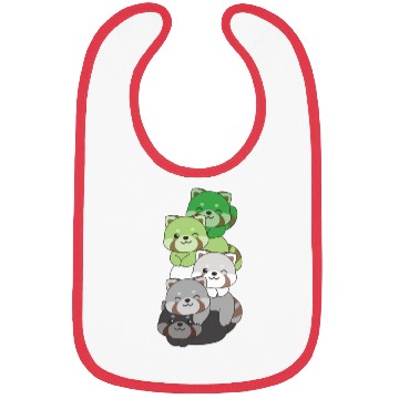 Discover Aromantic Flag Pride Lgbtq Cute Red Panda Pile Bibs