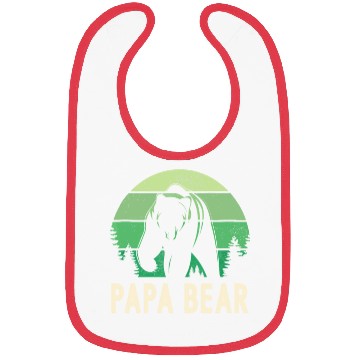 Discover Papa Bear Forest Green Retro Mens Bibs