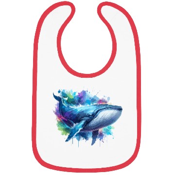 Discover Blue Whale Colourful background Bibs