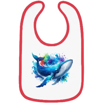 Discover Blue Whale Colourful background Bibs