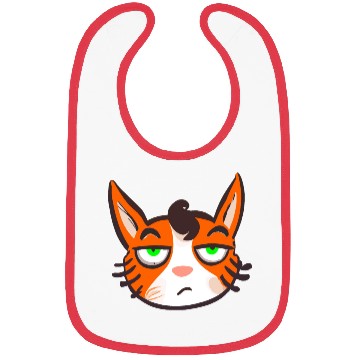 Discover Orange Grumpy Cat Green Eyes Bibs