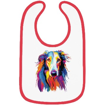 Discover Watercolor Colorful Russian Greyhound Bibs