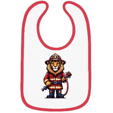 Discover Cute Lion Firefighter Bibs