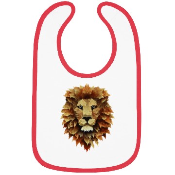 Discover Autumn Majesty: Lion Surrounded by Falling Leaves Bibs
