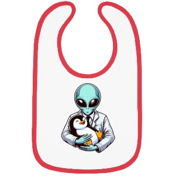 Discover Alien Embracing Penguin Bibs