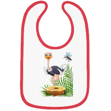 Discover Whimsical Stork with Insect View Bibs