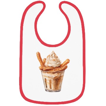 Discover Vanilla Churro Ice Cream With Caramel Sauce Bibs