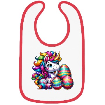 Discover Easter Unicorn & Colorful Eggs Bibs