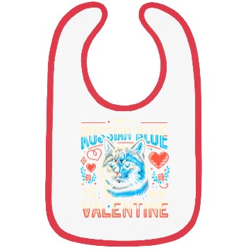 Discover Russian Blue Cat Love Cute Valentine's for Cat lov Bibs
